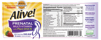 Kẹo Dẻo Vitamin Tổng Hợp Bà Bầu Alive Prenatal Multi - Plant DHA 90 Viên